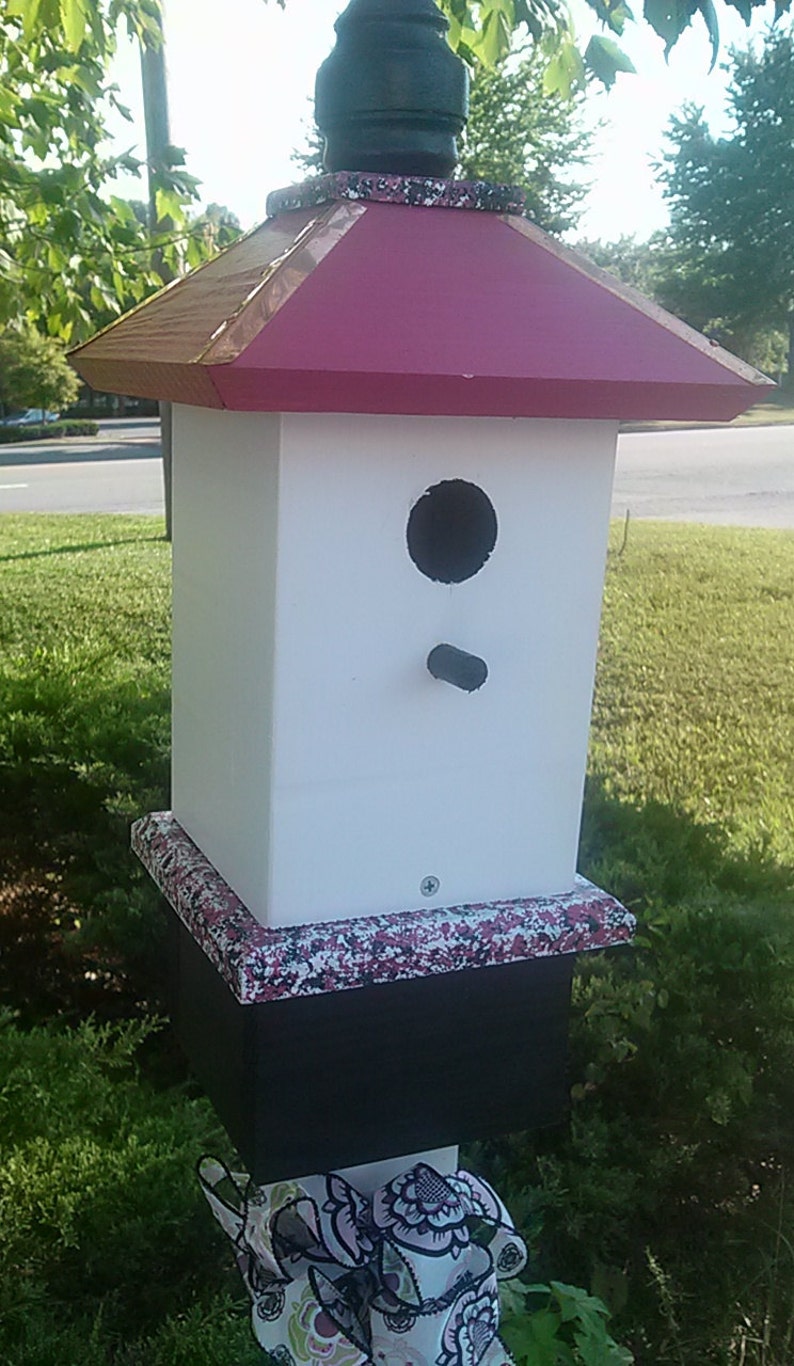 Painted Bird House, Bluebird Houses, Whimsical Birdhouses image 5