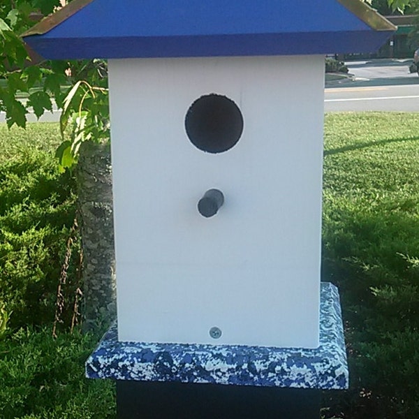 Chickadee Bird House, Painted Birdhouse, Handcrafted Bird Houses, Cottage Chic Bird Houses, Garden Gifts