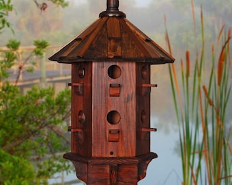 Wooden Bird House for Sale, Purple Martin Birdhouses, Homemade Purple Martin Box, Rustic Bird Houses