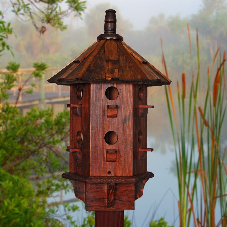 Wooden Bird House for Sale, Purple Martin Birdhouses, Homemade Purple Martin Box, Rustic Bird Houses image 1