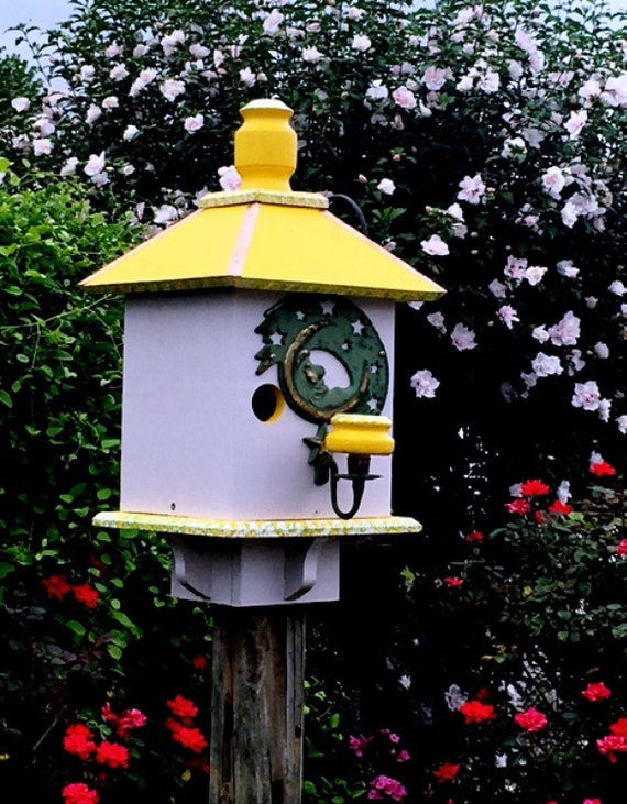 Large Birdhouse Whimsical Bird House Handcrafted Bird House Etsy