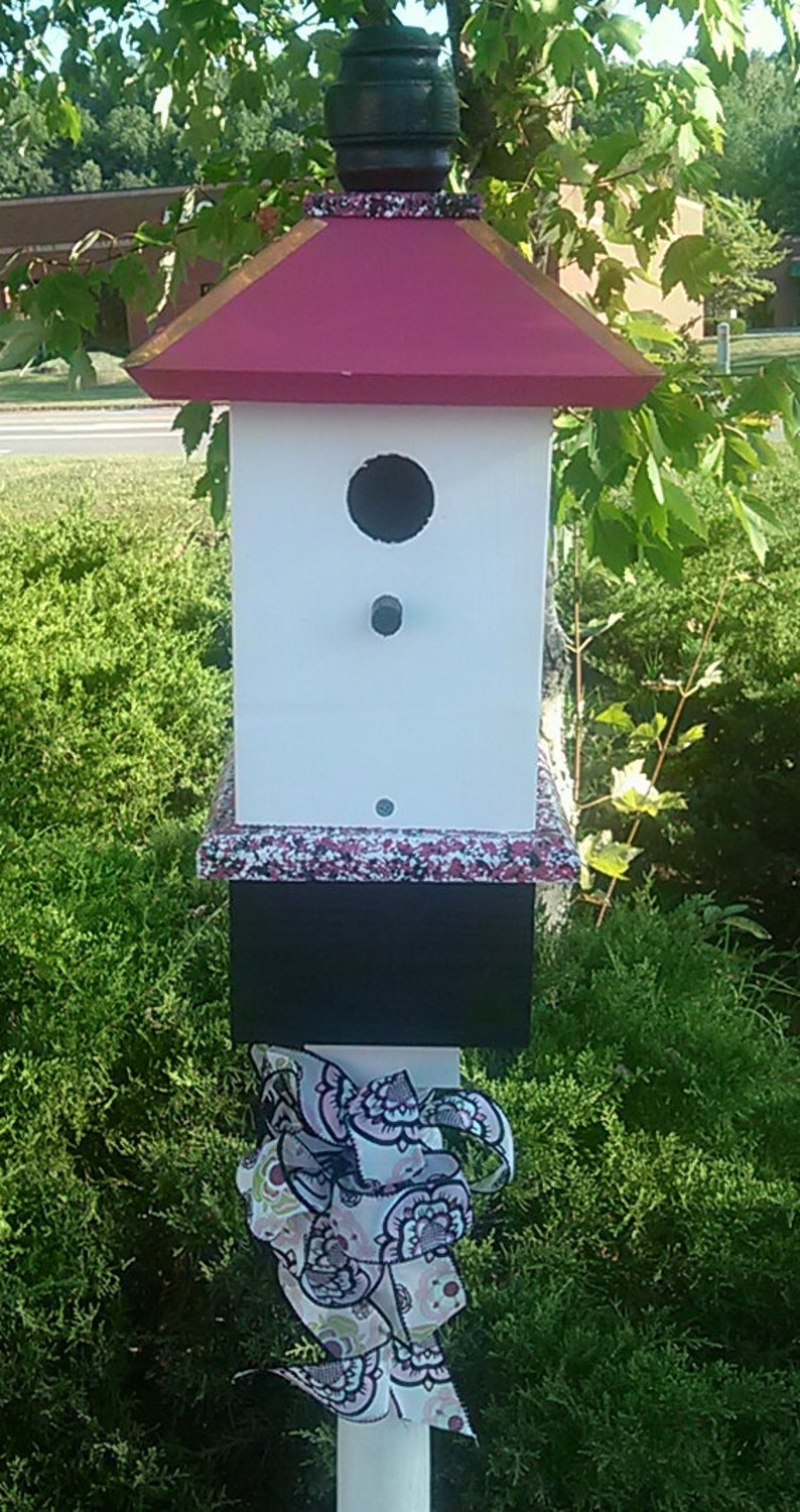 Painted Bird House, Bluebird Houses, Whimsical Birdhouses image 2