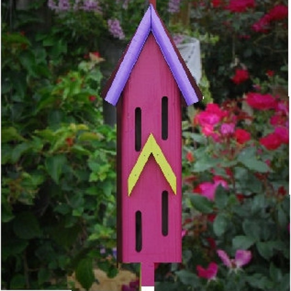 Whimsical Butterfly House, Butterfly Houses, Painted Butterfly Houses, Garden decor