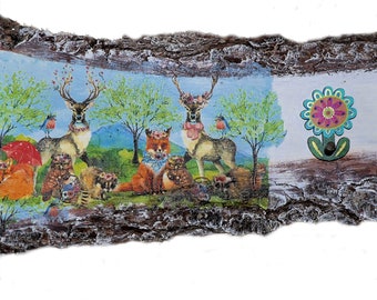 Forest Friends Wall Hanging with Floral Hook