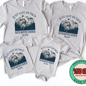 Just Got Dunked Funny Jesus Baptism Shirt, Custom Church Baby Bodysuit, Family Christening Tee