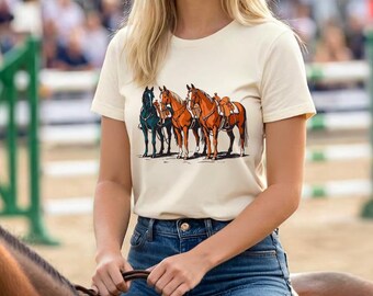 Retro Style Horse Lover T-shirt, Western Cowgirl Rodeo Tees