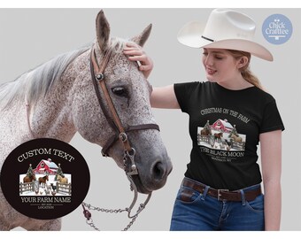 Christmas on the Farm Shirt, Custom Family Barn Name Tee, Personalized Western Outfit