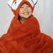 Fox Hooded Towel - Personalization available 