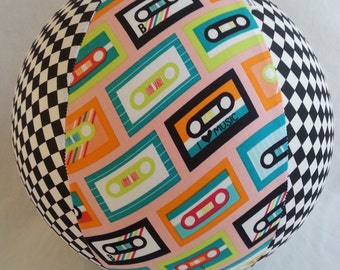 Balloon Ball - Fun Retro cassette mix tape fabric  - As seen with Michelle Obama on Parenting.com