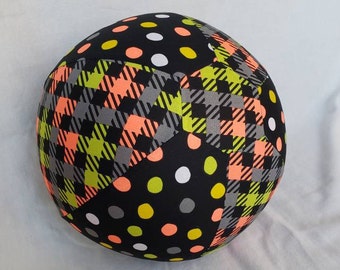 Balloon Ball / cover toy - neon dots and plaid