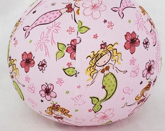 Fabric Balloon Ball TOY - Pink Mermaid and flowers