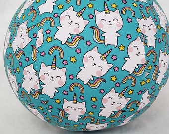 Fabric cover for a Balloon.  Balloon ball.  Unicorn rainbow Cat.