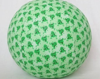 Balloon Ball TOY - green glitter  frog fabric