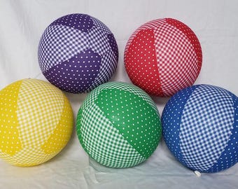 Balloon Ball Cover - Polka Dot and Gingham Bright Colors - perfect toy for EASTER basket birthday presents or decor