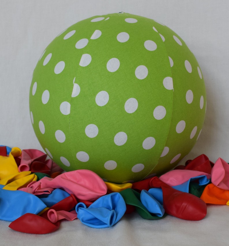 Fabric Balloon Ball Cover TOY Lime Green Large White Polka Etsy