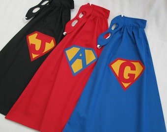 Little Super Hero Cape and Mask - PERSONALIZED - Great Halloween Costume or Birthday Present