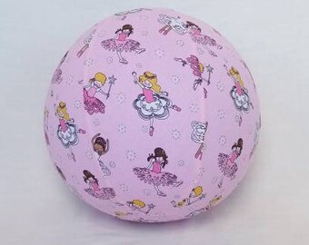 Fabric Balloon Ball TOY - pink prima ballerina with Silver Glitter - great birthday gift
