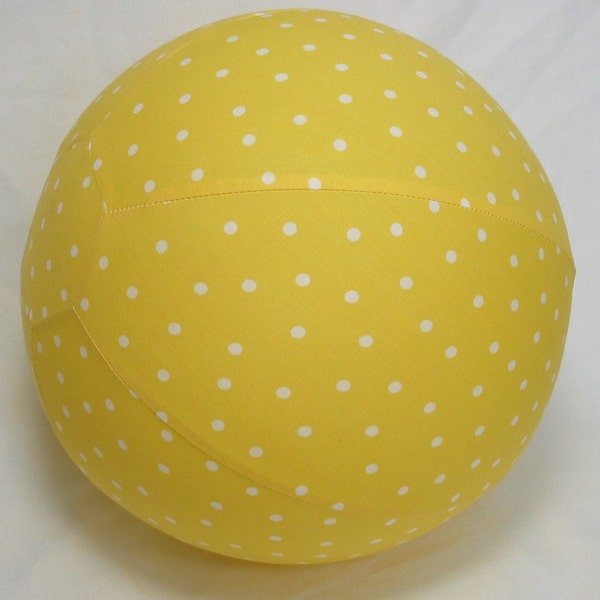 Fabric Balloon Ball TOY - Buttercup Yellow Polka Dot