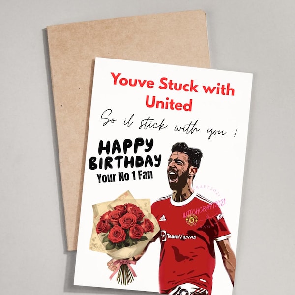 Birthday card football united funny