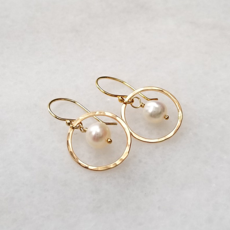 Pearl Halo Earrings, Dainty Earrings, Gifts for Her image 5