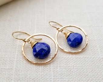 Lapis Halo Earrings