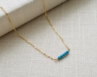 Turquoise Gem Bar Necklace