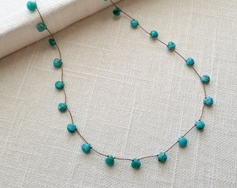 Dainty Sleeping Beauty Turquoise Hand Knotted Necklace