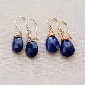 Lapis Teardrop Earrings image 2