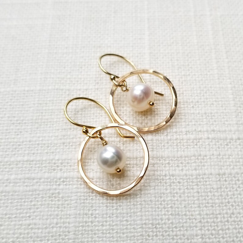 Pearl Halo Earrings, Dainty Earrings, Gifts for Her image 1