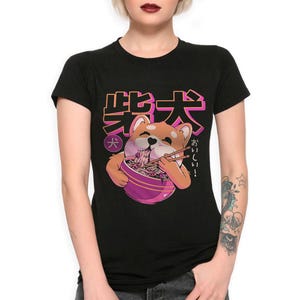 Anime Dog and Ramen T-Shirt, Men's Women's Sizes