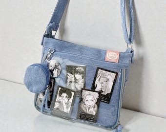 Clear Window Ita Bag for Pins Badges Charms Display Anime Purse Crossbody Collectible Tote
