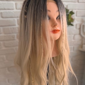 In Stock Ombre Blonde Viking Wig: Crochet Dreadlocks, Braids, Beads