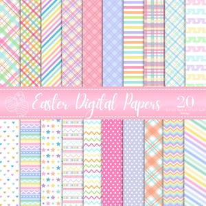 Carta digitale di Pasqua / Modelli di Pasqua / Carta di sfondo per lavori artigianali di Pasqua / Carte per album di Pasqua / Plaid di Pasqua / Download digitale di Pasqua
