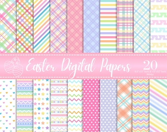 Papel digital de Pascua / Patrones de Pascua / Papel de fondo para manualidades de Pascua / Papeles para álbumes de recortes de Pascua / Cuadros de Pascua / Descarga digital de Pascua