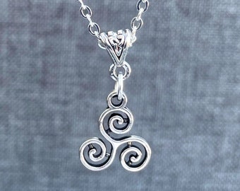 Triskelion Celtic Necklace. Irish Jewelry.