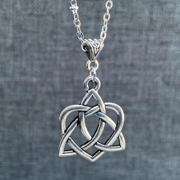 Sister Celtic Knot Pendant Necklace. Irish Family Knot.