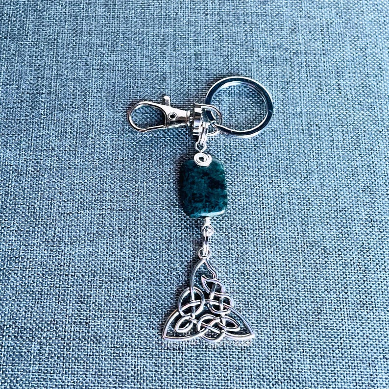 Celtic Trinity Knot Connemara Marble Tassel Purse Key Chain. Irish ...