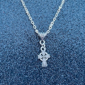 Celtic Cross Irish Necklace. Book of Kells Pendant. Religious Symbol Jewelry.