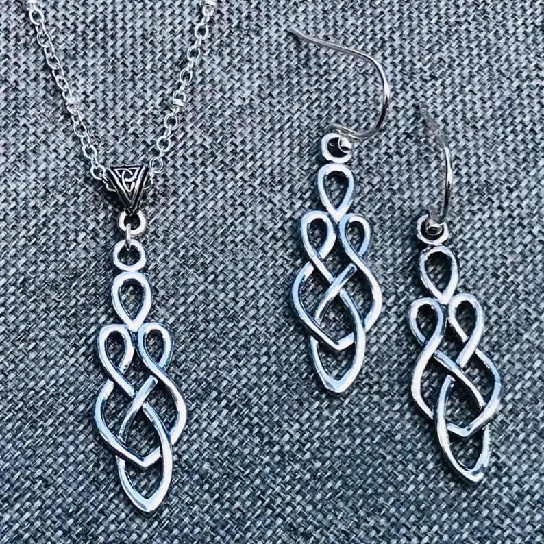 Celtic Motherhood Knot Necklace. Irish Jewelry. Matching SET