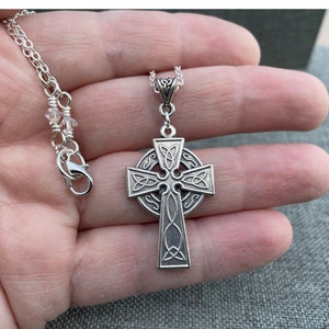 Large Celtic Cross Necklace. Irish Jewelry.