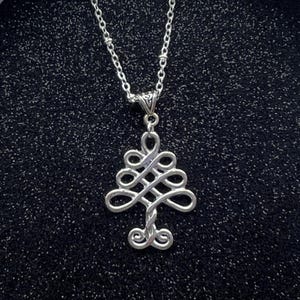 Celtic Christmas Tree Irish Necklace. Irish Jewelry. Nature Inspired Silver Charm.