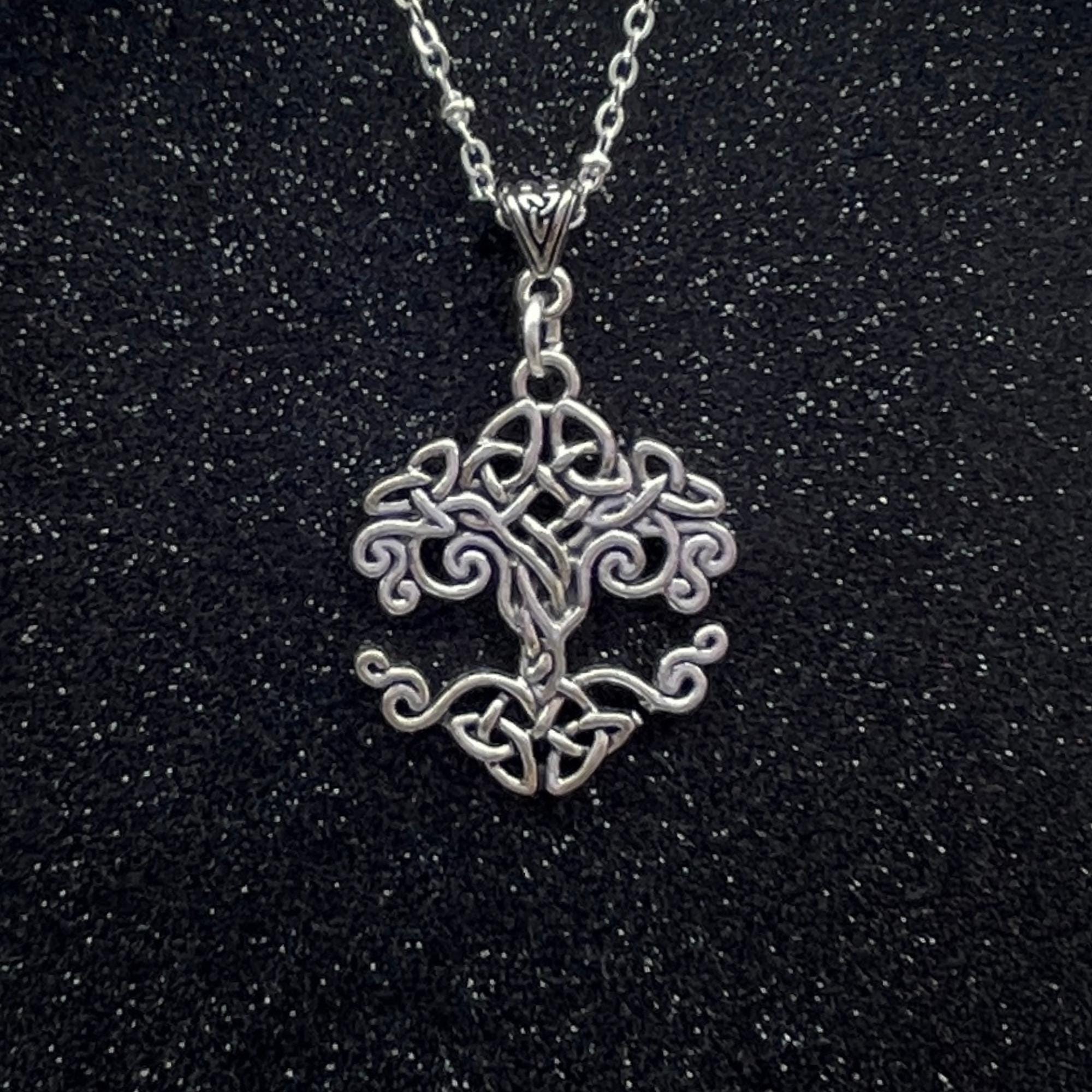 Celtic Knot Tree of Life Irish Necklace. Silver Plate Pendant - Etsy