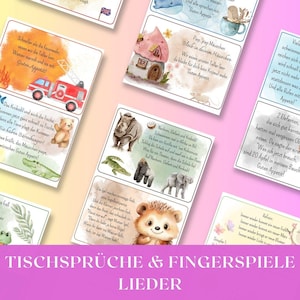 Tischsprüche, Fingerspiele, Lieder für die KiTa