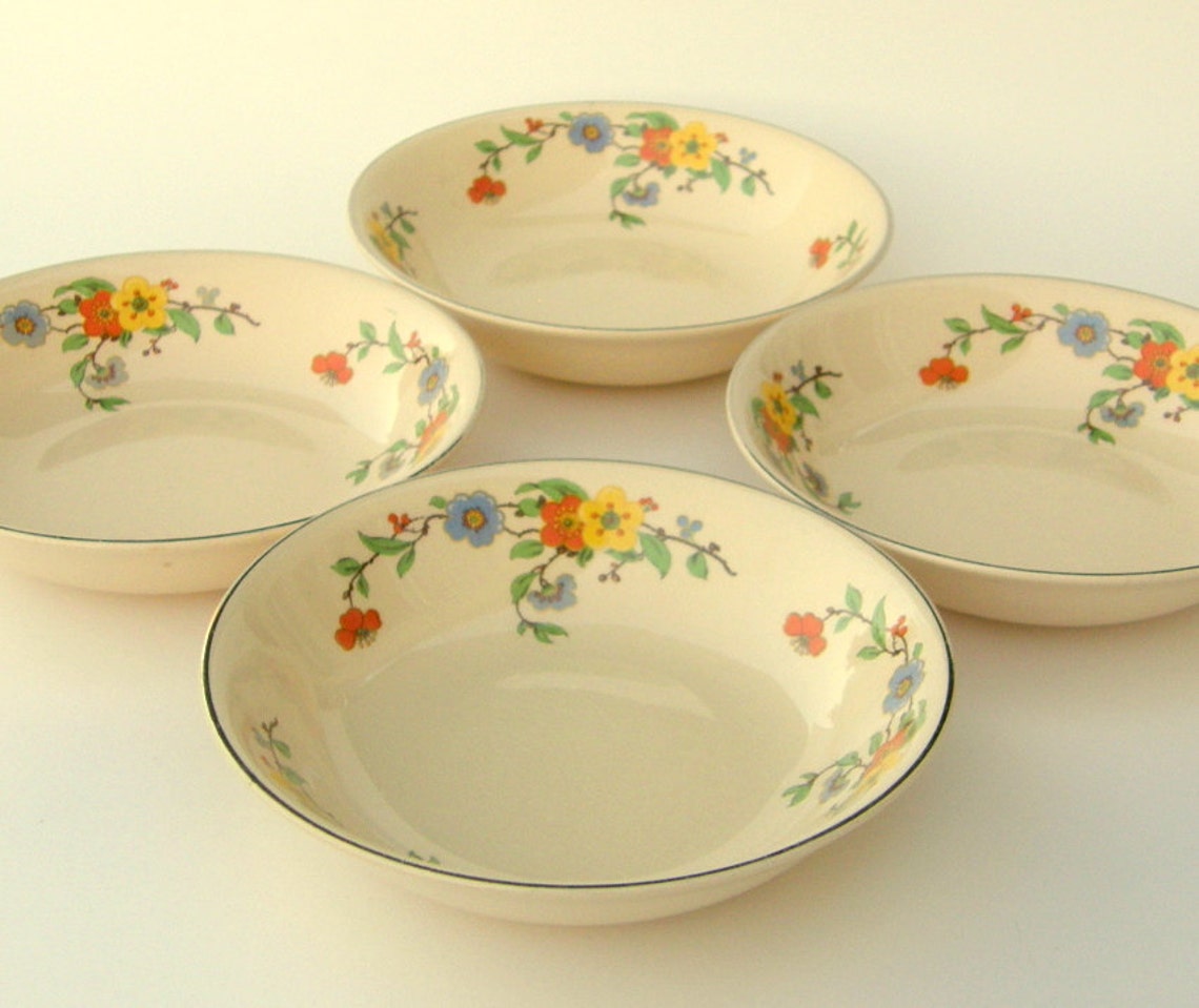 Rare Art Deco Dinnerware Set 1930s Floral Umbertone by Leigh Etsy