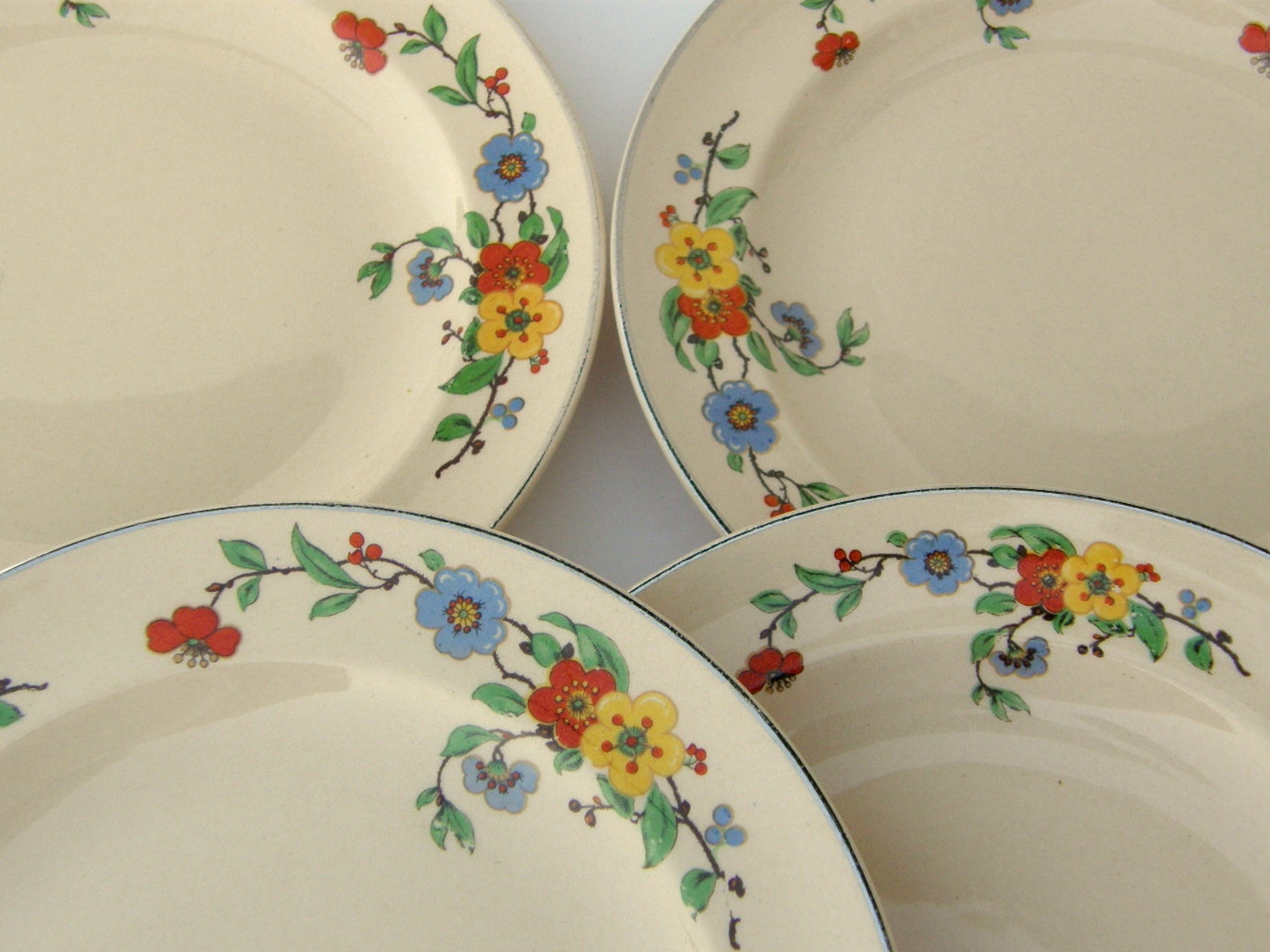 Rare Art Deco Dinnerware Set 1930s Floral Umbertone by Leigh Etsy