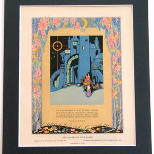 Astounding 15-Color Art Deco Chromolitho Print: 1927 Christmas Card Examples inc Fairy Princess, Arts&Crafts Cottage, Wise Men, Mat Optional image 7