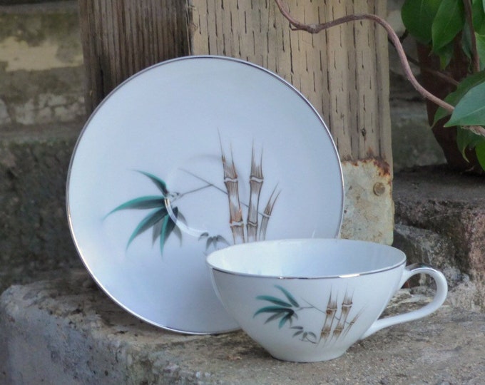 Hand Painted Kutani Bone China Mid Century Japanese Porcelain Etsy