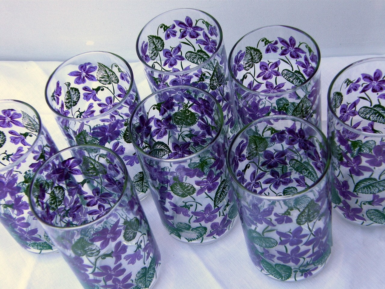 Set of 8 Purple Violet Drinking Glasses by Libbey Etsy