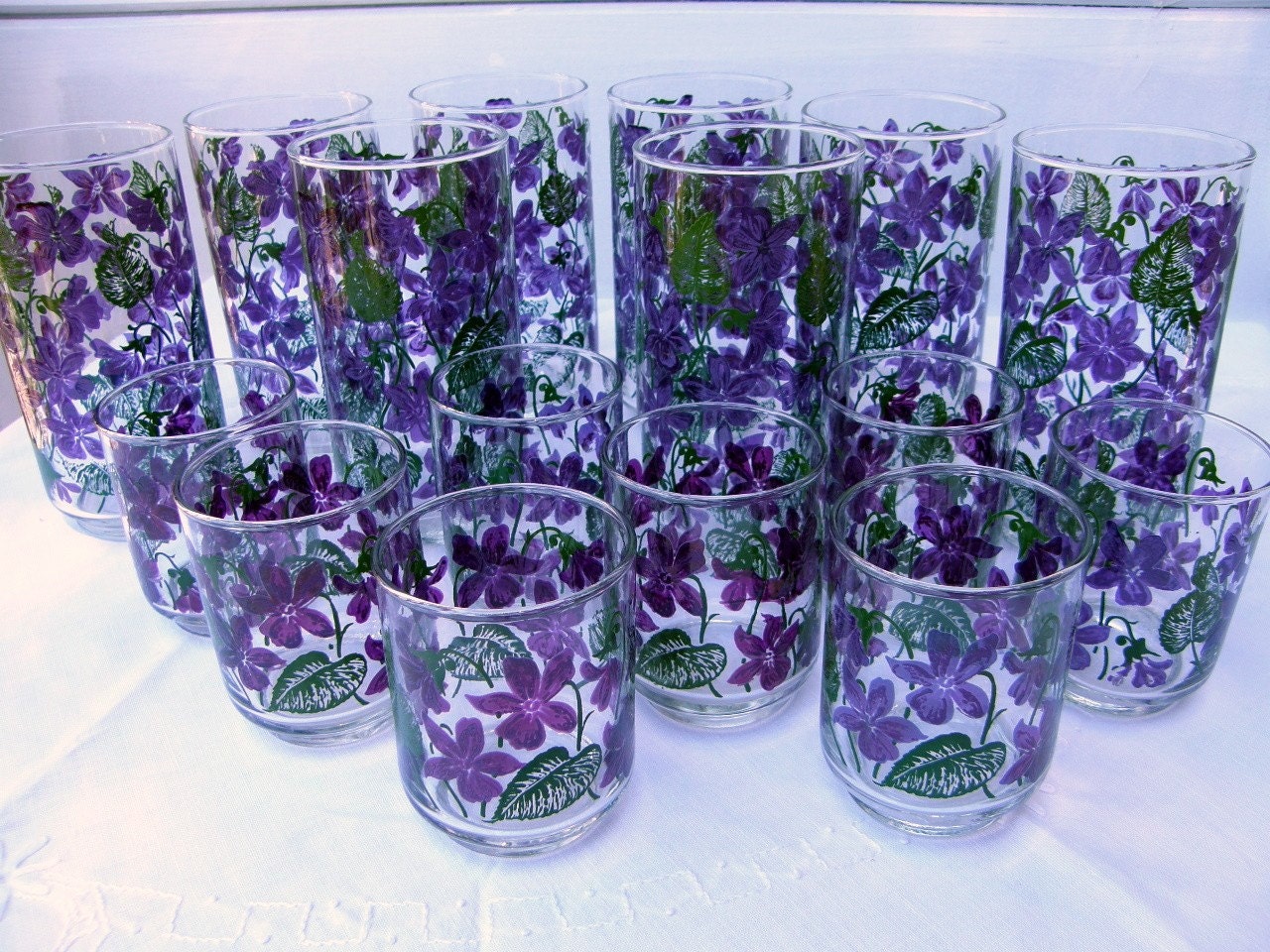 Set of 8 Purple Violet Drinking Glasses by Libbey Etsy