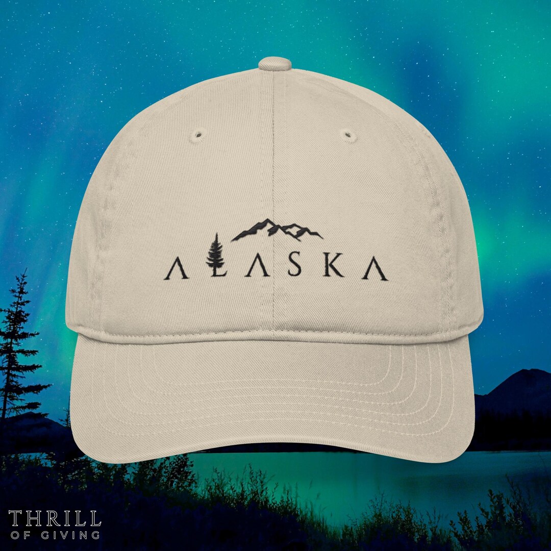 Embroidered ALASKA Organic Cotton Baseball Cap: Unisex Travel Hat ...
